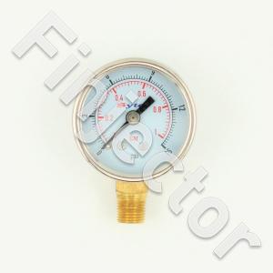 Fuel pressure gauge 0-15 psi (0-1.05 Bar) 1/8 NPTF thread