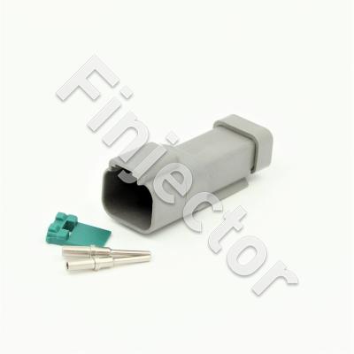 Deutsch DT 2 pole connector SET, with colla, 0.5-1 mm2 male pins