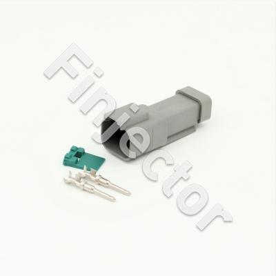 Deutsch DT 2 pole connector set,collar 0.75-2 mm2 crimpable pins