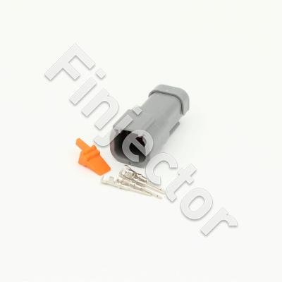 Deutsch DTM 4 pole connector set, 0.3-1.5 mm2, crimpable pins
