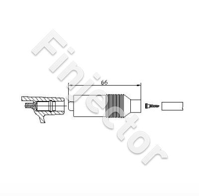 Ignition connector DIN / wood screw, 1 kOhm, for 7 mm cable