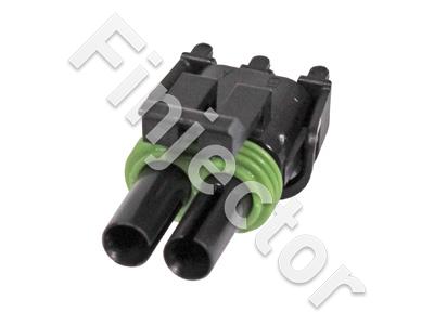 DELPHI 2 Pole Black Weather Pack Tower Sealed Female Connector housing 12015792