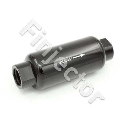 Billet 100 Micron Fuel Filter, Ø 50mm,  AN10 female threads, changeable stainless steel filter. (GBKI00204)