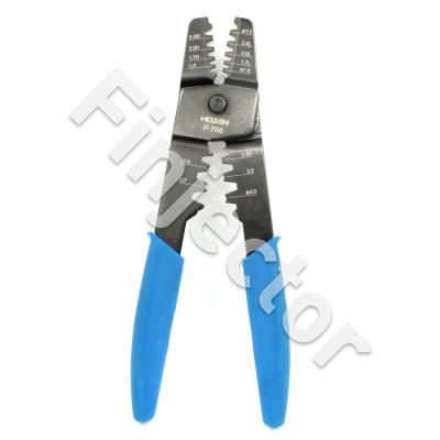 Hozan P-706 Crimping Tool, for wire size 0.08 - 2 mm2, for open barrel terminals