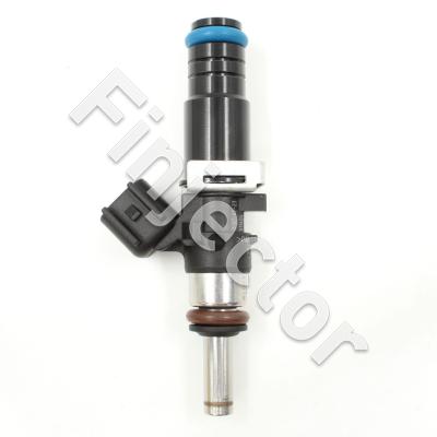 EV14 injector, 12 Ohm, 1050 cc, C30°, Uscar, O-O 61 mm, Long, Long 14 mm Top Adapter with Filter, Long multihole (7) spray tip (Bosch Motorsport 028015840P-L14X)