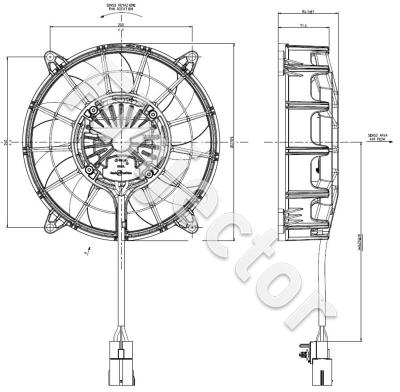 Puhallin Spal, 12V, VA109-ABL321P/N-109A/SH, hiiletön, 255 mm, imevä (SP30107089)